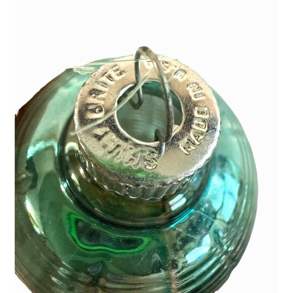 Vintage Shiny Brite Blue Ribbed Lantern Glass Ornament 1950s USA Christmas - Picture 3 of 6